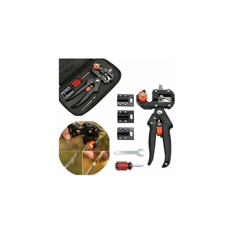 foto del prodotto pinza innestatrice manuale 3 innesti per piante e fiori astuccio e accessori