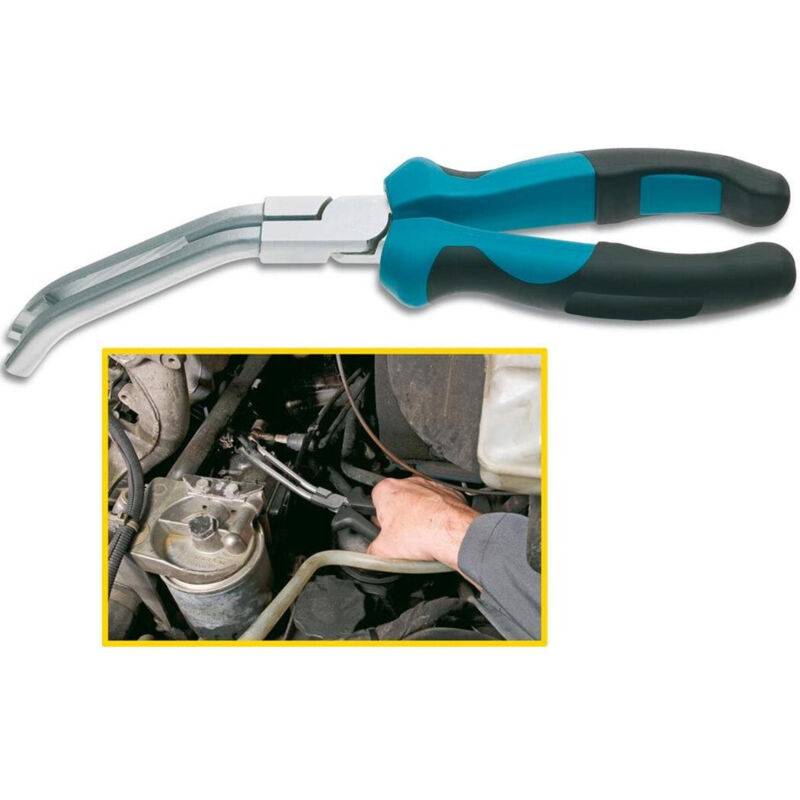 foto del prodotto pinza lunga per candele di accensione curva per officina meccanico auto trade shop traesio