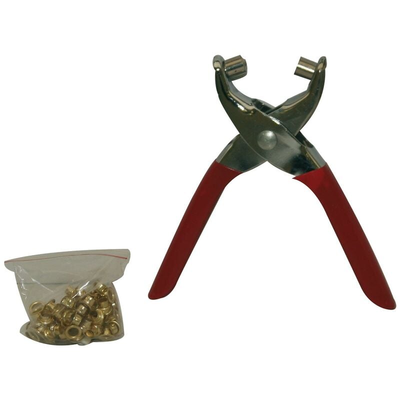 foto del prodotto pinza occhiellatrice con 100 occhioli inclusi brixo