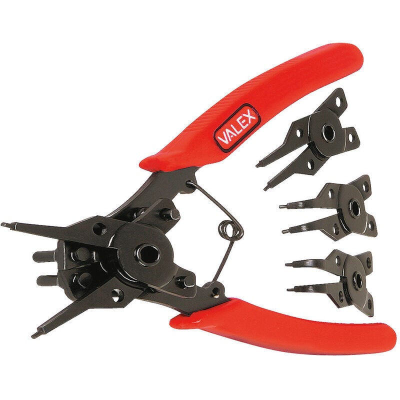 foto del prodotto pinza per anelli elastici con 4 teste intercambiabili valex 1462626