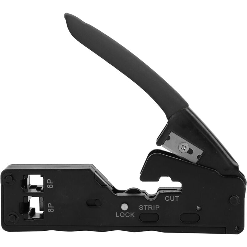 foto del prodotto pinza per crimpare cavi di rete multifunzionale 6p8p tagliafili strumento per crimpare testa di cristallo nero
