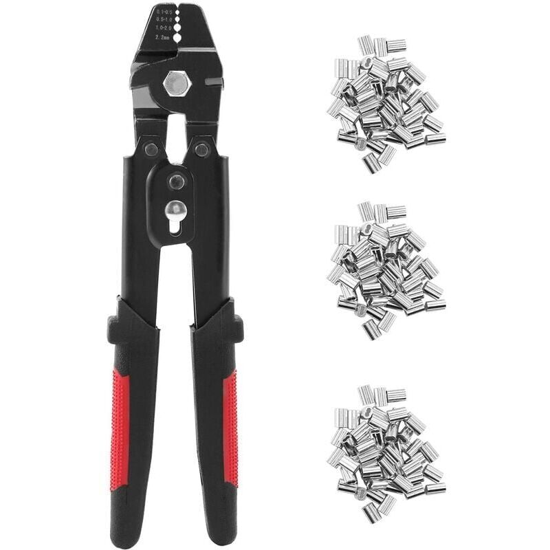 foto del prodotto pinza per crimpatura cavi, pinza per pesca, pinza per crimpatura, pinza per crimpatura cavi con kit manicotto per crimpatura