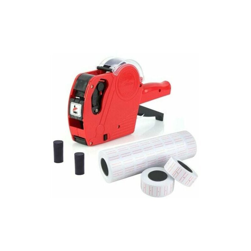 foto del prodotto pinza per etichettatura 1 riga 8 caratteri kit pistola per etichettatura prezzo al dettaglio con 10 rotoli di etichette e 2 cartucce d inchiostro