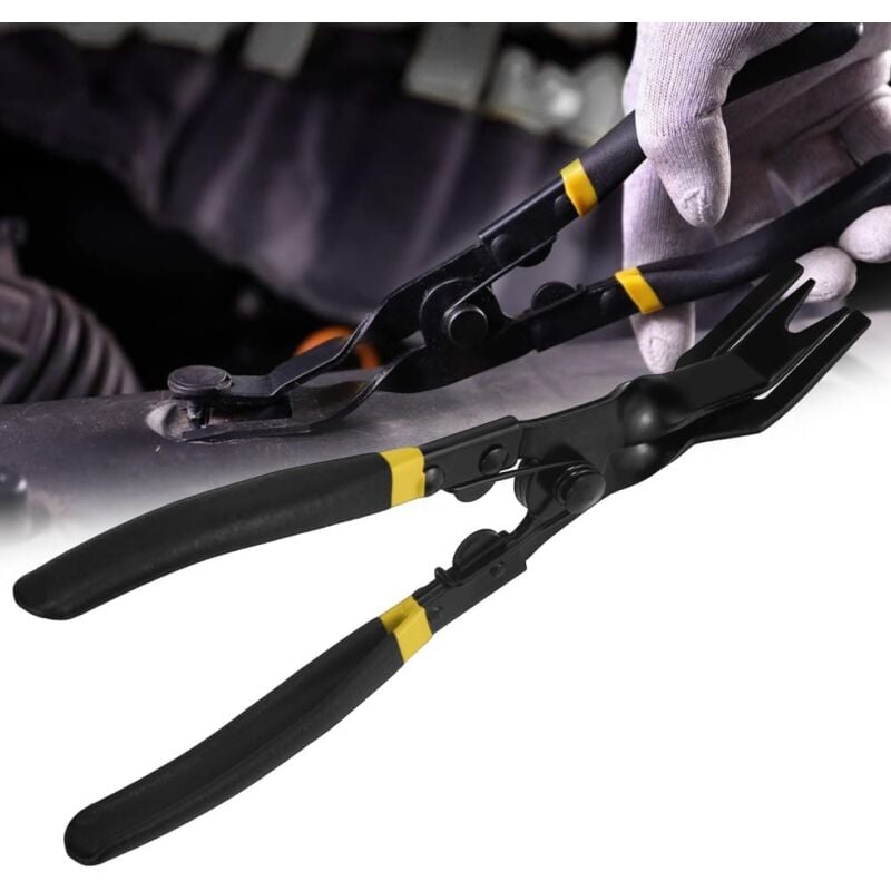 foto del prodotto pinza per la rimozione delle clip delle portiere delle auto in acciaio, strumento universale per la rimozione delle modanature delle auto, pinza per