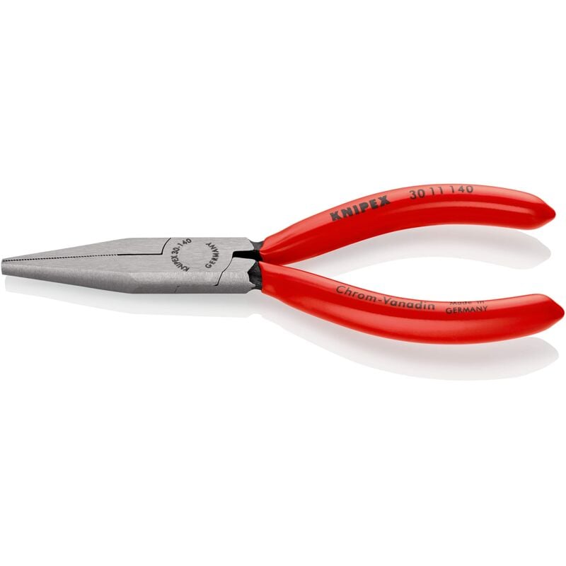 foto del prodotto pinza per meccanica a becchi lunghi bonderizzata nera, rivestiti in resina sintetica 140 mm 30 11 140 knipex