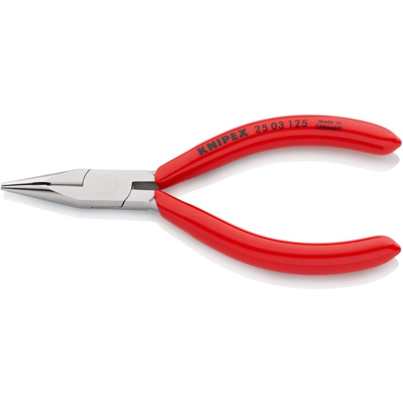 foto del prodotto pinza per meccanica, con becchi mezzotondi con tronchese, pinza per radiotecnici, 125 mm, 25 03 125 knipex