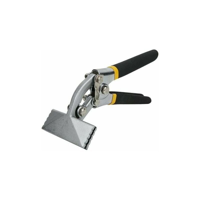 foto del prodotto pinza piegatrice per lamiera, utensile manuale per piegatura lamiera, pinza crimpatrice con impugnatura antiscivolo, pinza piegatrice dritta, pinza