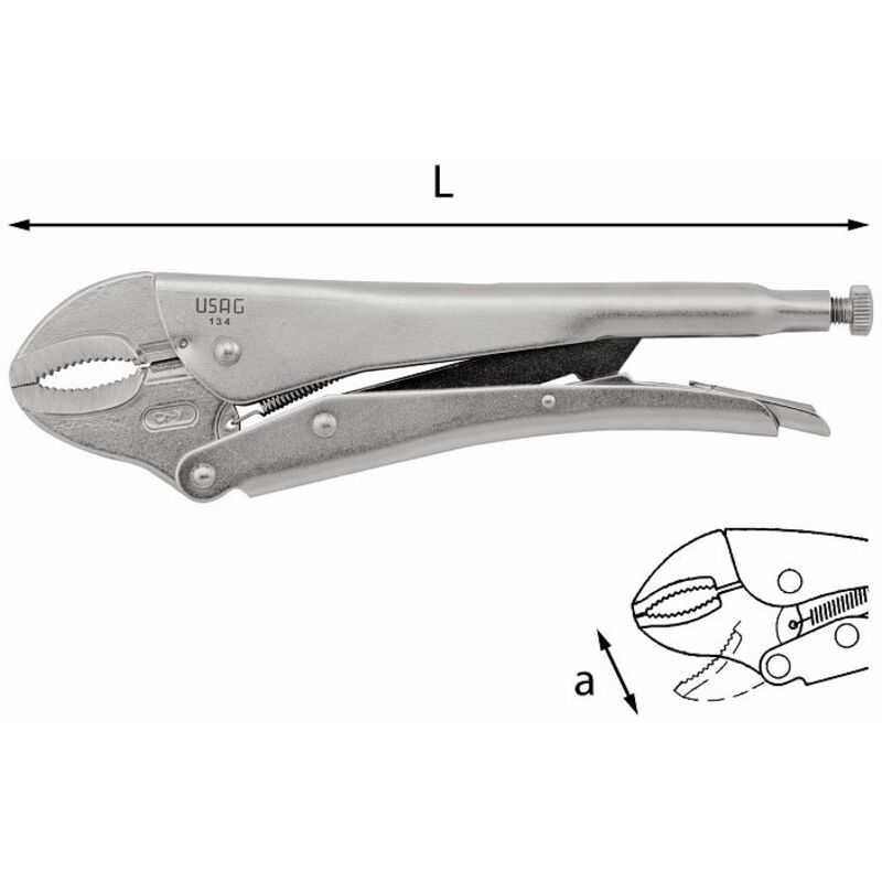 foto del prodotto pinza regolabile autobloccante con ganasce concave 134 28 mm