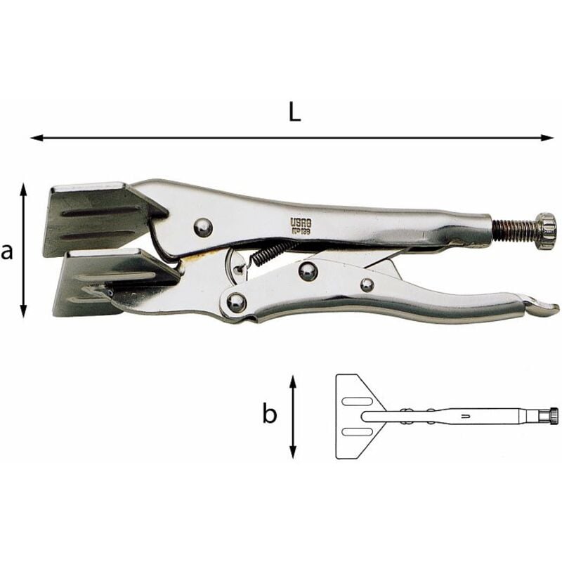 foto del prodotto pinza regolabile autobloccante con ganasce piane a paletta 138 25 mm