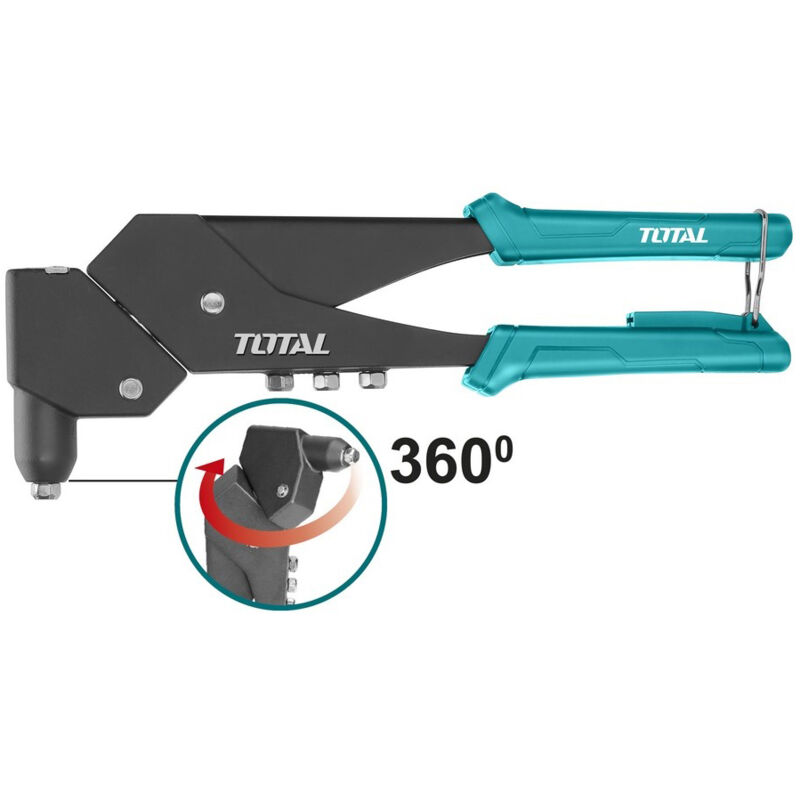foto del prodotto pinza rivettatrice manuale per rivetti ciechi 2,4 4,8mm testa orientabile total