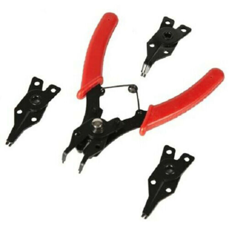 foto del prodotto pinza seeger per fermi apri anelli elastici interni esterni kit set 4 teste casa