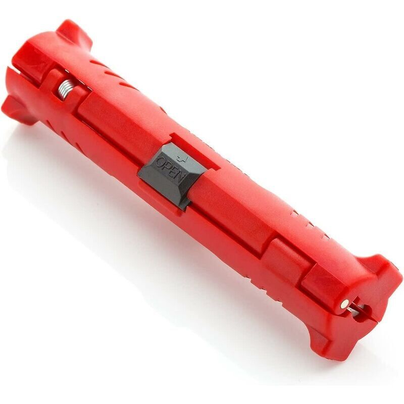 foto del prodotto pinza spelafili universale per cavi coassiali per tutti i cavi delle antenne satellitari, utensile per cavi d antenna, rosso, 1 pezzo