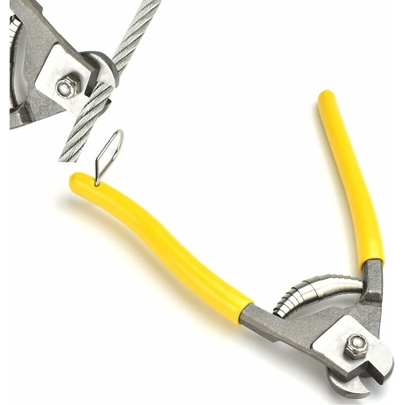 foto del prodotto pinza tagliacavi in acciaio cromato tagliacavi a cricchetto tagliacavi da 17,3 cm pinza isolante per cavi, funi, fili di acciaio, molle