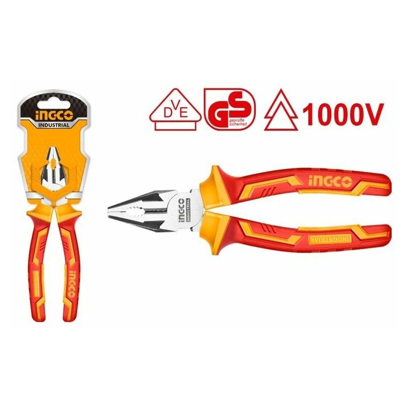 foto del prodotto pinza tronchese elettricista professionale 1000v protezione isolata ingco 180 mm