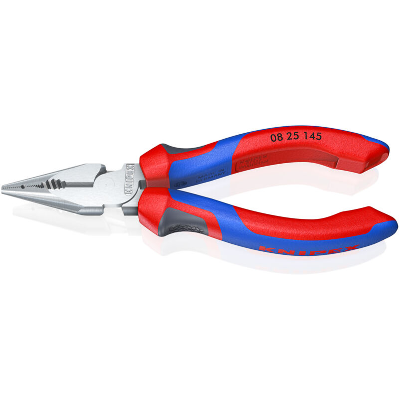 foto del prodotto pinza universale con testa a punta cromata, rivestiti in materiale bicomponente 145 mm (confezione self-service/blister) 08 25 145 sb - knipex