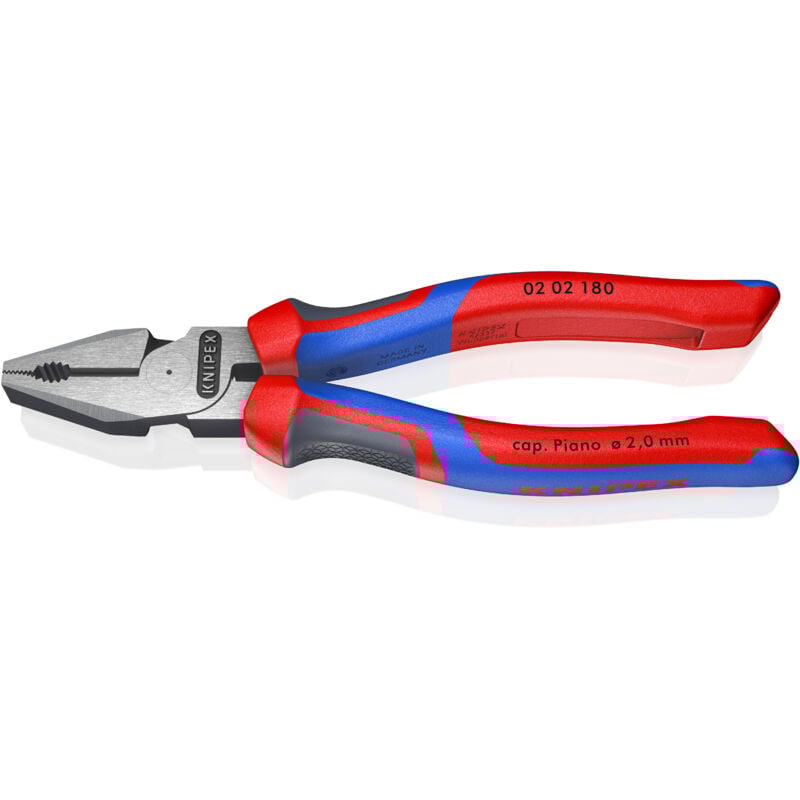 foto del prodotto pinza universale tipo forte bonderizzata nera, rivestiti in materiale bicomponente 180 mm confezione self service blister 02 02 180 sb knipex