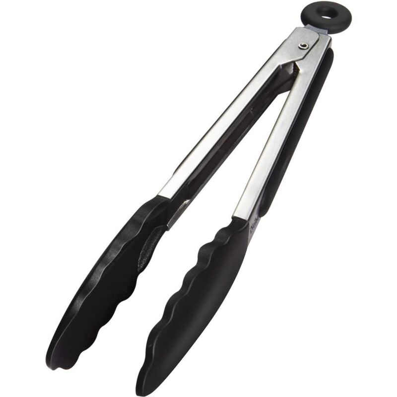 foto del prodotto pinze da cucina professionali crediri, pinze per griglia in acciaio inossidabile e silicone per uso alimentare, pinze da cucina resistenti al calore