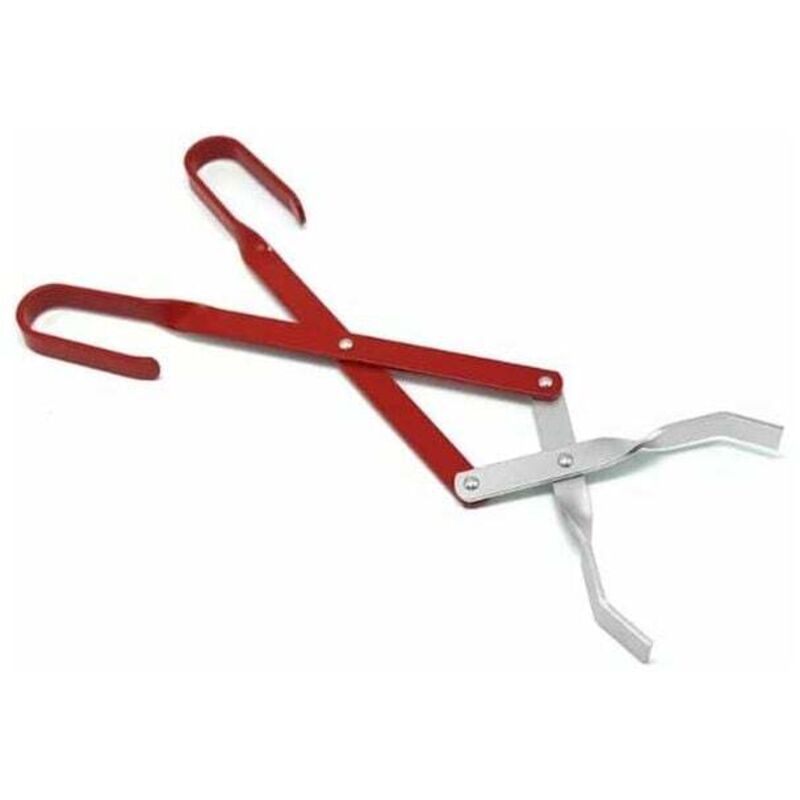 foto del prodotto pinze per carbone, bricchette, piccoli ceppi, lunghezza 50 cm, argento, punta in alluminio, accessorio per barbecue, braciere, camino, stufa, fal 