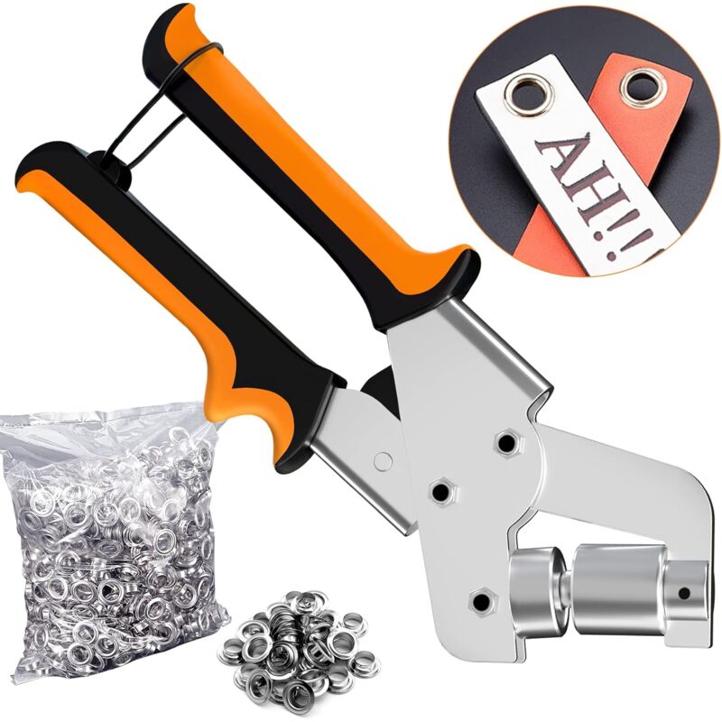 foto del prodotto pinze per occhielli per tela cerata, occhielli per rubinetti professionali, trapano per occhielli da 600 pezzi diametro interno 10 mm , pelle,