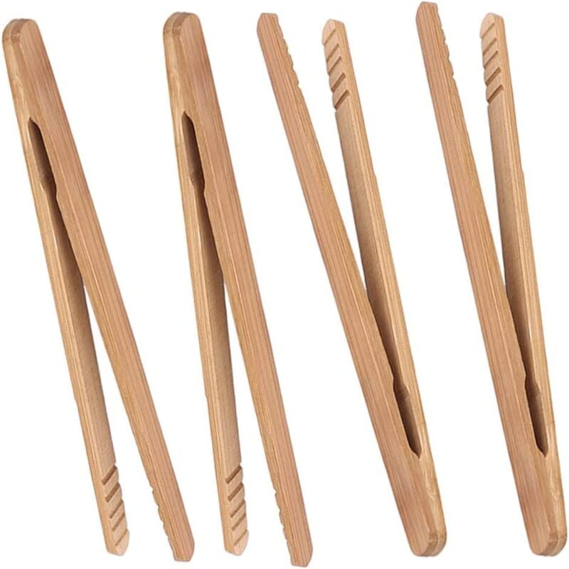 foto del prodotto pinze per toast classiche riutilizzabili in bamb pinze da cucina in legno ideali per tostapane, frutta, pane e sottaceti, utensili da cucina per