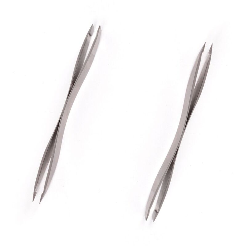 foto del prodotto pinzetta con doppie punte in acciaio inossidabile grigio da 10,5 cm