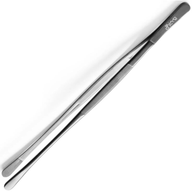 foto del prodotto pinzetta da cucina con punte tonde, rivestite, 305 mm nere