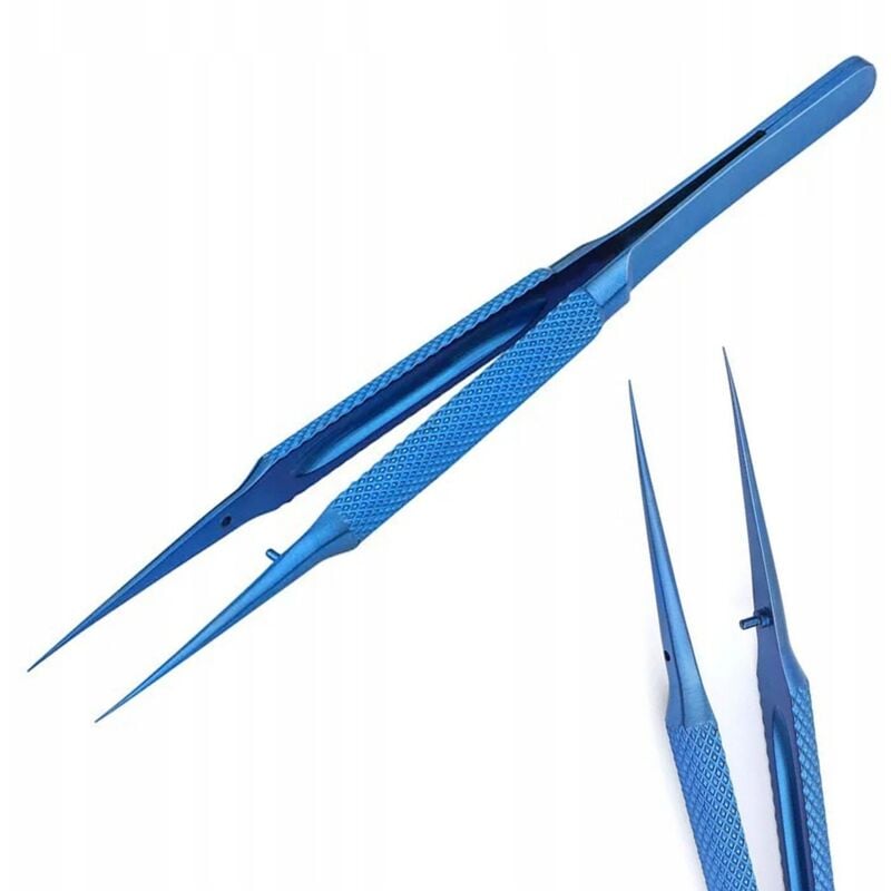 foto del prodotto pinzetta di precisione in titanio dritta bt 11 blu 