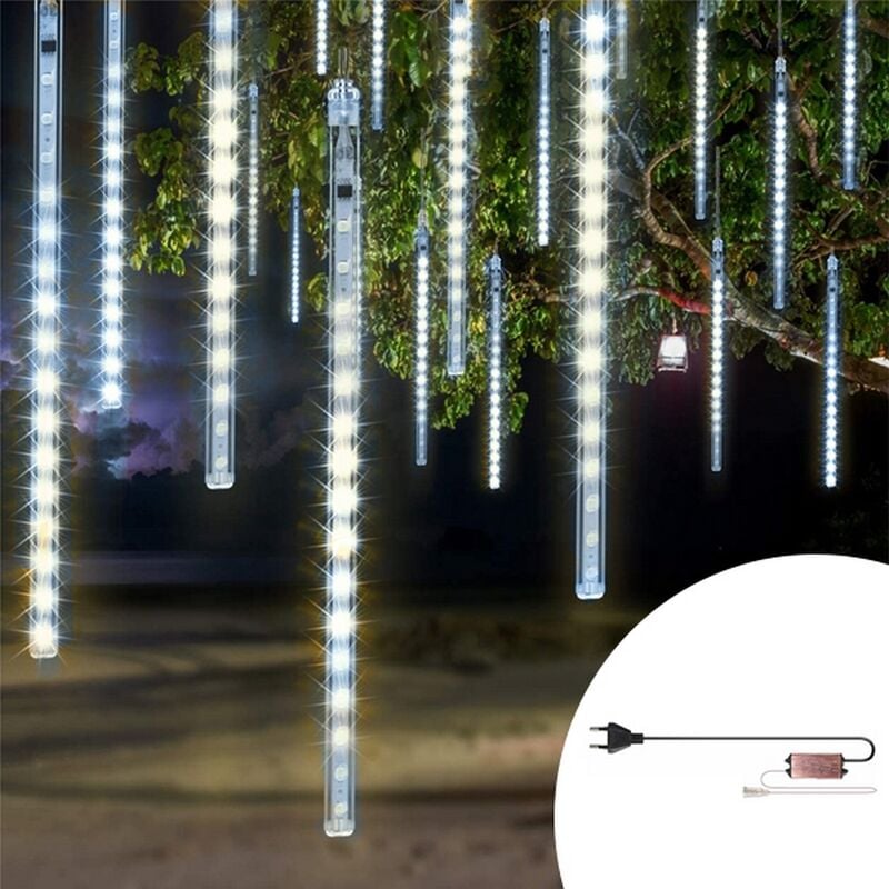 foto del prodotto pioggia di meteore luminose da 288 led bianco freddo wisdom