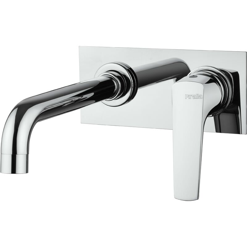 foto del prodotto piralla miscelatore lavabo a parete con piastra in ottone cromato iceberg 0ic00497b22 cromo