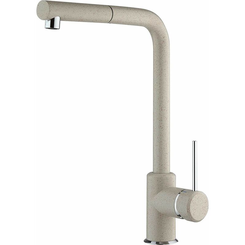 foto del prodotto piralla miscelatore lavello cucina in granito avena con bocca orientabile e doccia estraibile lion 0li20103a21 granito avena