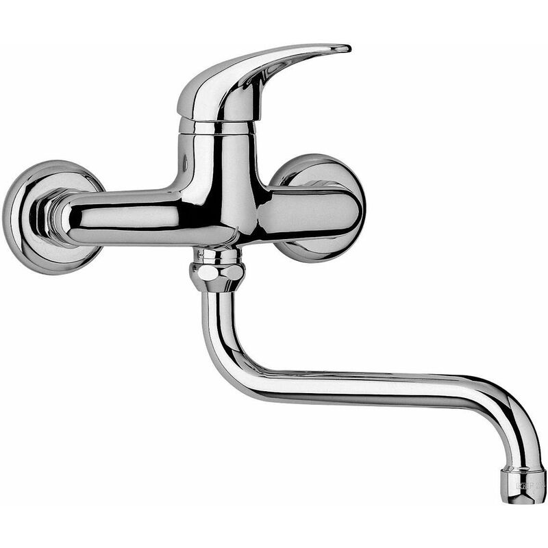 foto del prodotto piralla rubinetteria miscelatore lavello cucina a parete piralla zoe 0zo00062a16 cromo