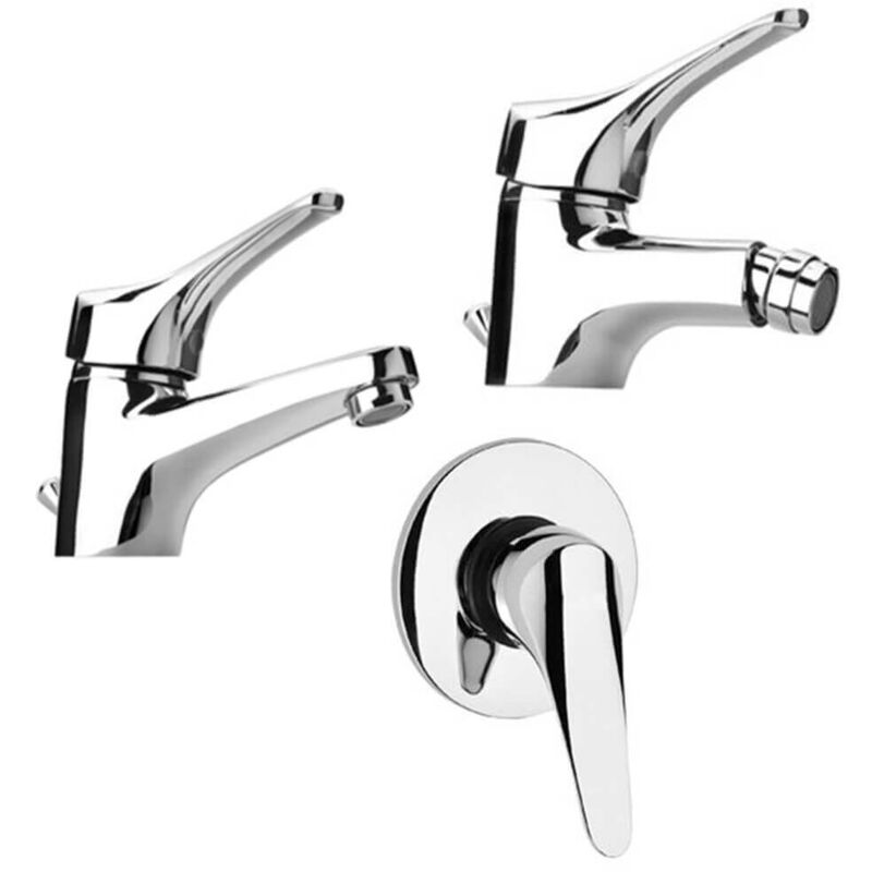foto del prodotto piralla set miscelatori lavabo bidet incasso doccia ariel ottone cromato con piletta di scarico inclusa 0re00088a21 0re00094a16 0re00410a16