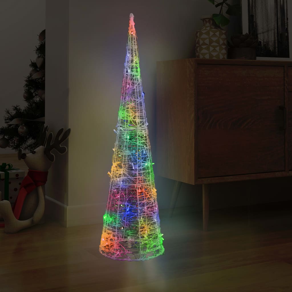 foto del prodotto piramide decorativa cono di luce led acrilico colorata 120 cm