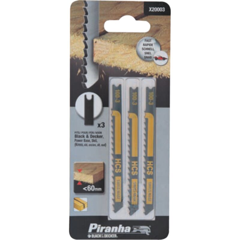 foto del prodotto piranha 3 lame rettificate per legno attacco baionetta x21053 taglio medio