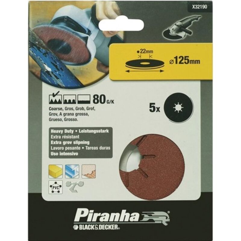foto del prodotto piranha dischi abrasivi grana 80 5pz