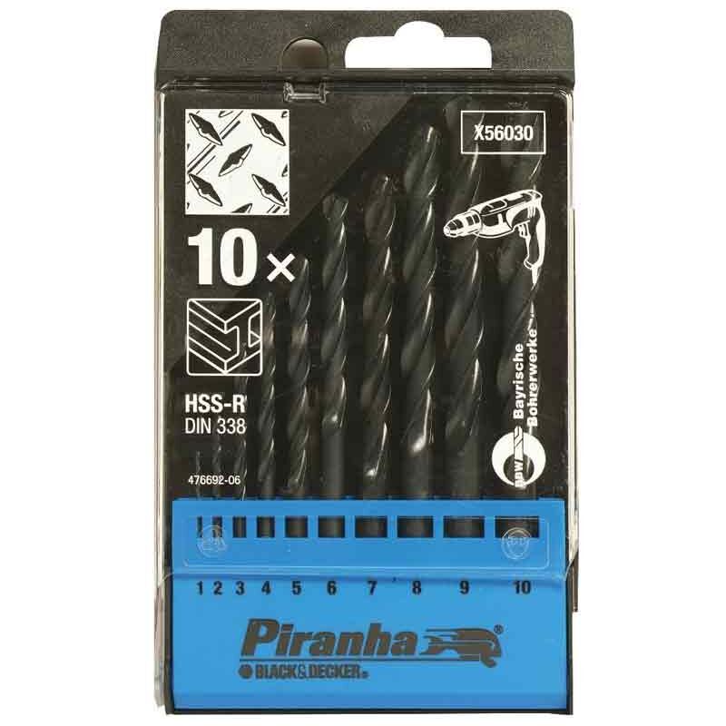 foto del prodotto piranha punte per metallo set da 10 pz 1 10 mm hss black and decker
