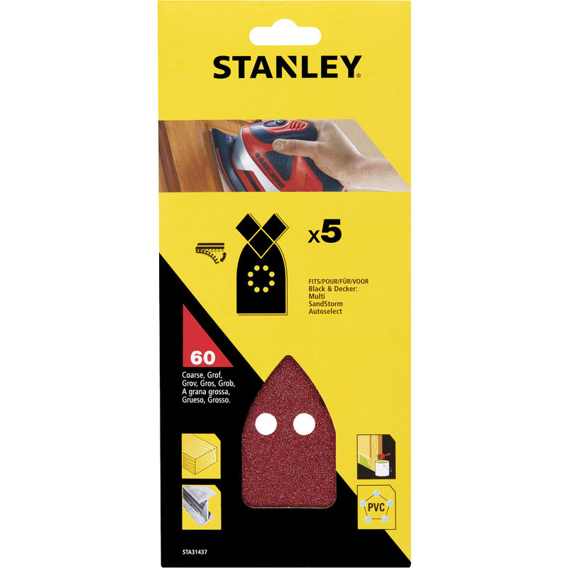 foto del prodotto piranha stanley sta31437 x31437 5 fogli per multilev. punta gr.60