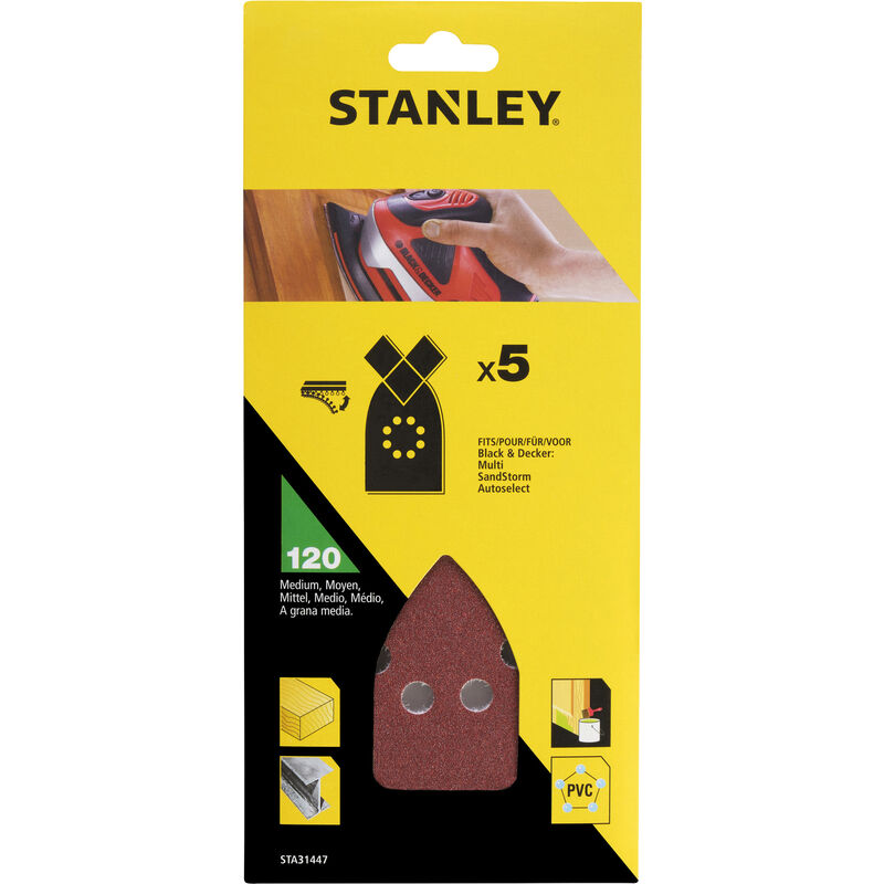 foto del prodotto piranha stanley sta31447 x31447 5 fogli per multilev. punta gr120