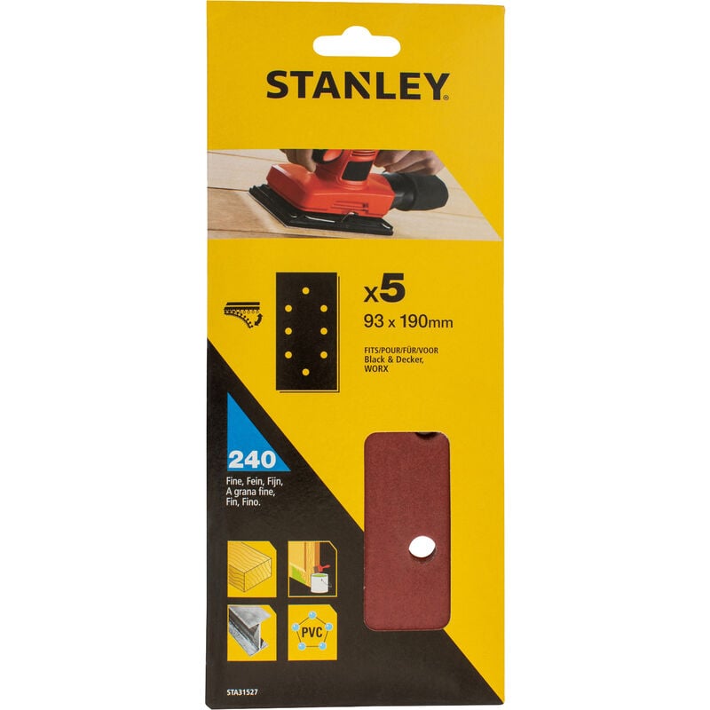 foto del prodotto piranha stanley sta31527 x31527 5 fogli vel. b d 93x190 gr.240