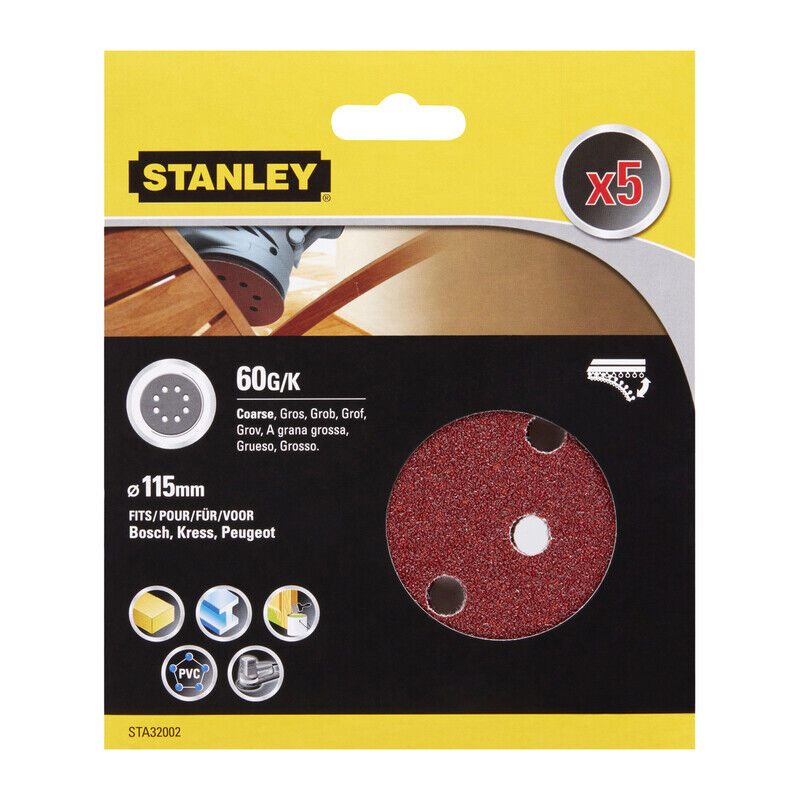 foto del prodotto piranha stanley sta32002 x32002 5 dischi vel.rot-orb 115 gr.60 stanley cf 1,0