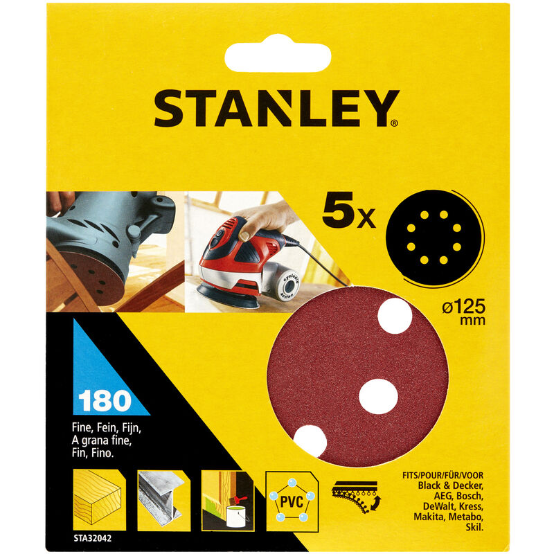 foto del prodotto piranha stanley sta32042 x32042 5 dischi vel. rot orb 125 gr. 180