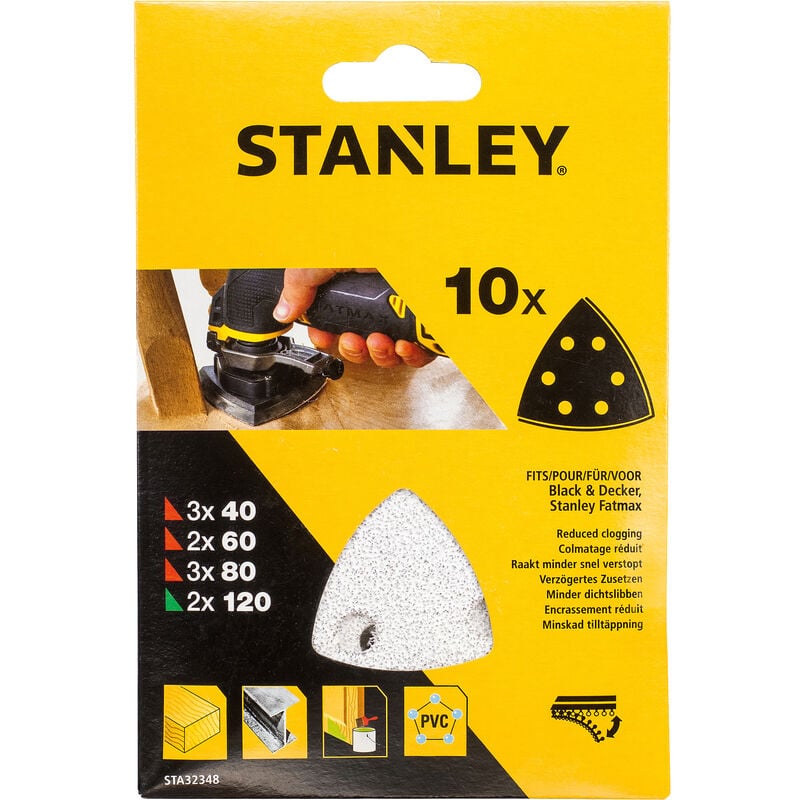 foto del prodotto piranha stanley sta32348 x32348 10 fogli abrasivi misti xmt300
