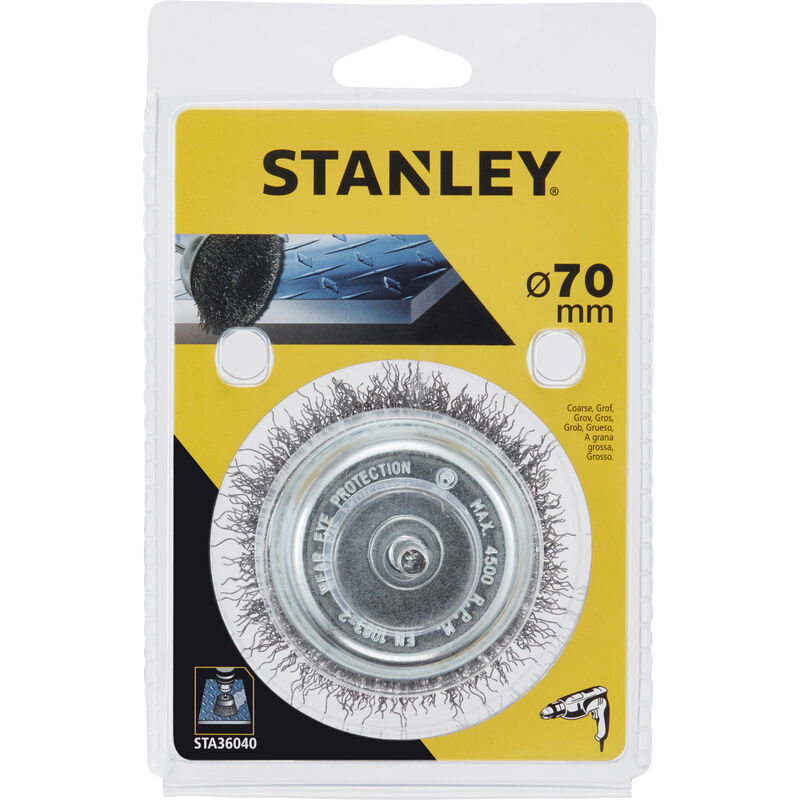 foto del prodotto piranha stanley sta36040 x36040 spazzola acciaio a tazza d.75