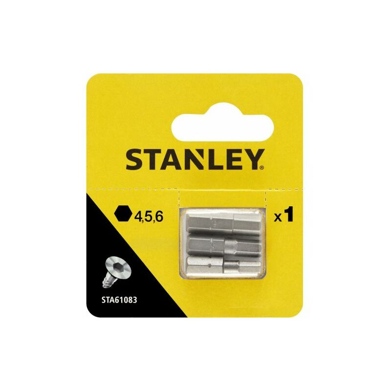 foto del prodotto piranha stanley sta61083 3 inserti mm.25 es. 4 5 6