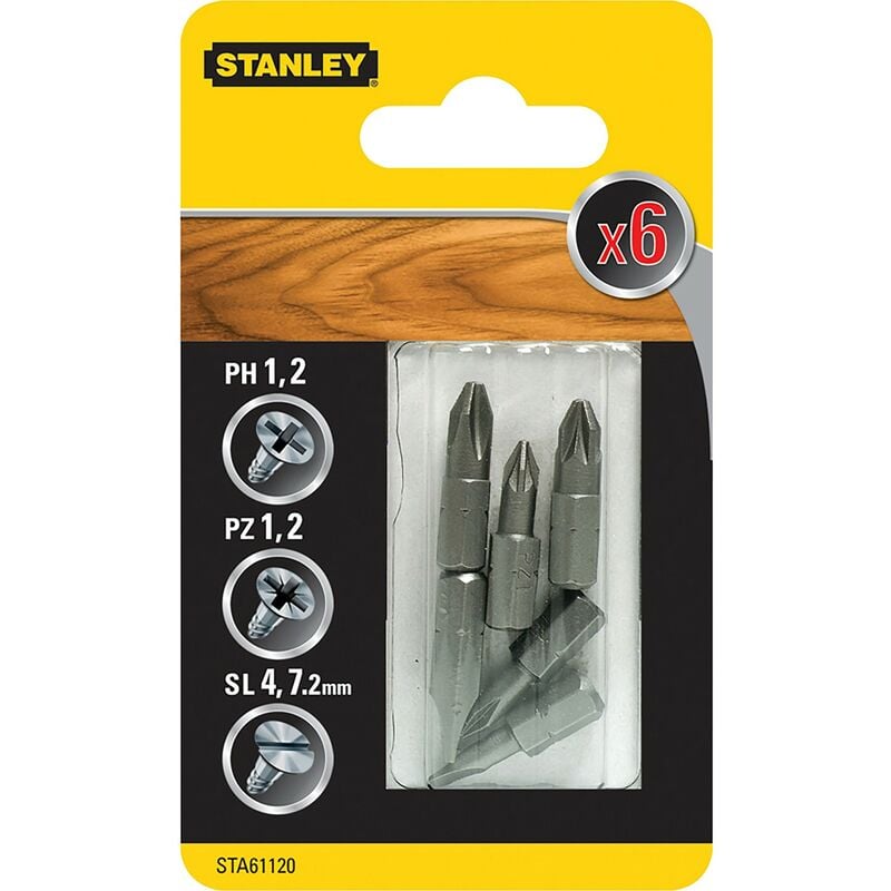 foto del prodotto piranha stanley sta61120 x61120 6 inserti mm.25 ass. stanley pz 1,0