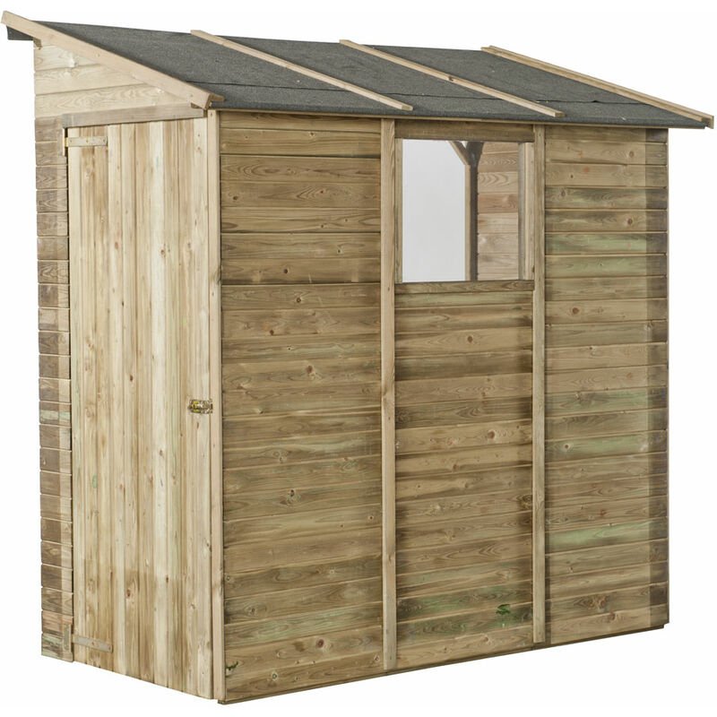 foto del prodotto pircher casetta da giardino addossata parete in legno a pannelli porta attrezzi