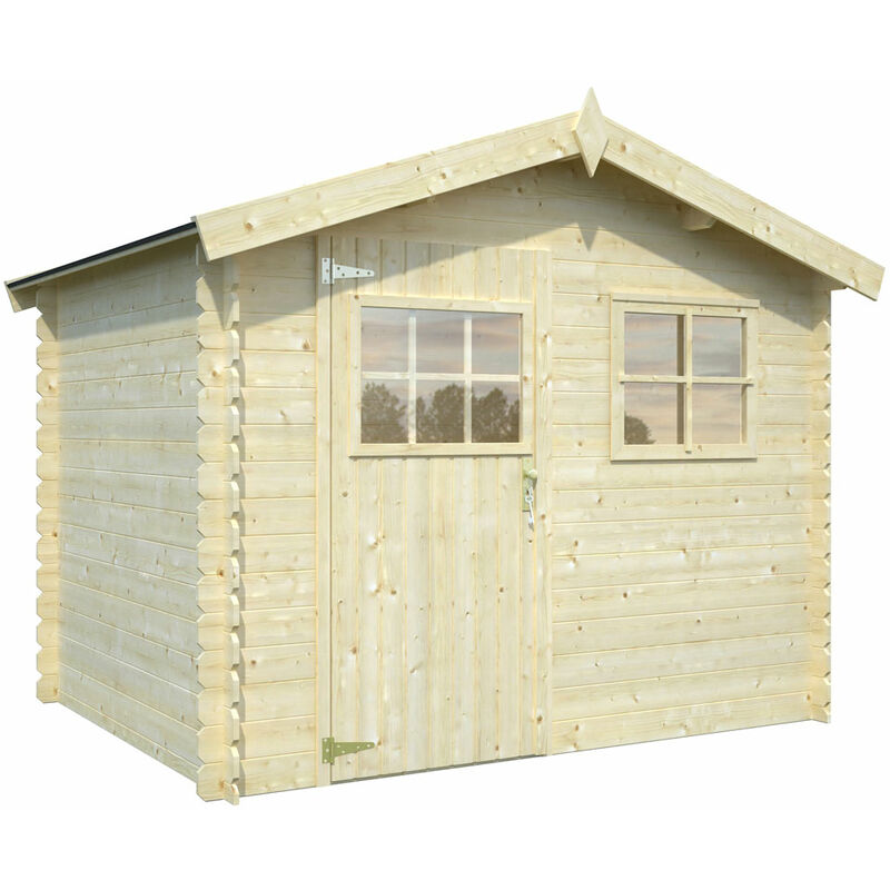 foto del prodotto pircher casetta da giardino in legno oxford sistema blockhouse porta 2 finestre