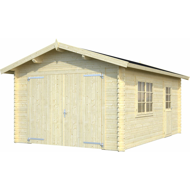 foto del prodotto pircher garage in legno da giardino box auto esterno sistema blockhaus europa