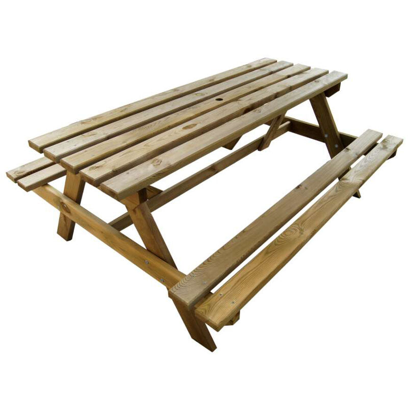 foto del prodotto pircher tavolo con panche pic nic legno esterno giardino tavoli 170x140x71cm