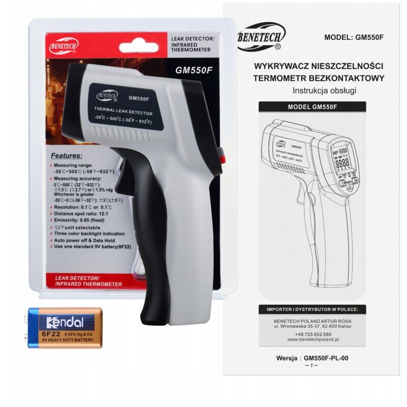 foto del prodotto pirometr, termometro laser senza contatto 50 500 c